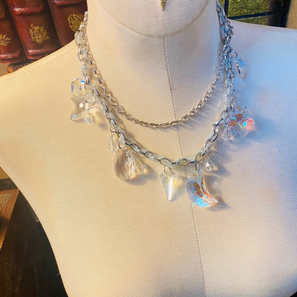 Swarovski Multi Shape Crystals Dangling Necklace - image 4